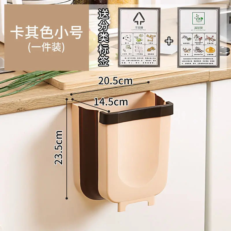 Kitchen Car Trash Can, Folding Garbage Bin, Waste Bin, Dustbin, Rubbish Bin, Recycle Bin for Kitchen