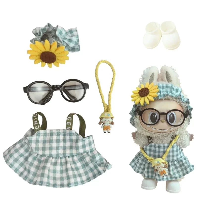15/17cm Cute Mini Plush Doll'S Clothes Outfit Accessories For Korea Kpop Exo Labubu Idol Dolls Skirt Hat Clothing DIY Kids Gift