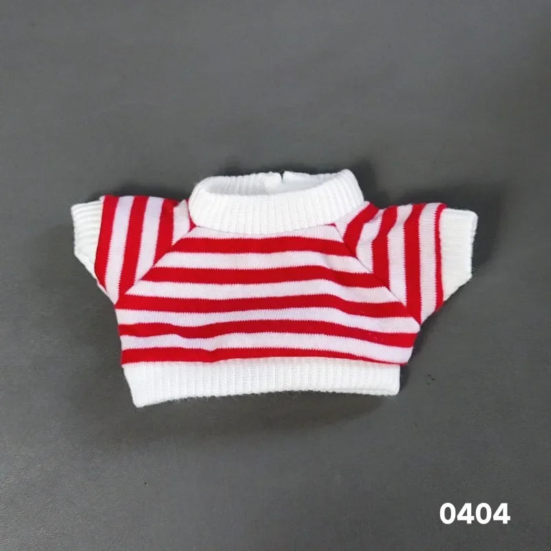 17cm Cute Mini Plush Doll'S Clothes Outfit Accessories For Korea Kpop Exo Labubu Idol Dolls Denim overalls Clothing DIY Kid Gif