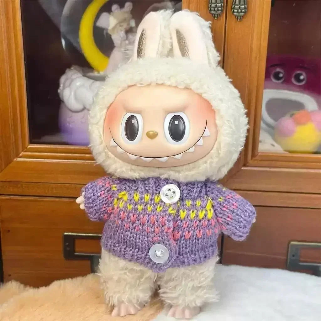 17cm Cute Mini Plush Doll'S Clothes Outfit Accessories For Korea Kpop Exo Labubu Idol Dolls Sweater Clothing DIY Kids Girl Gift