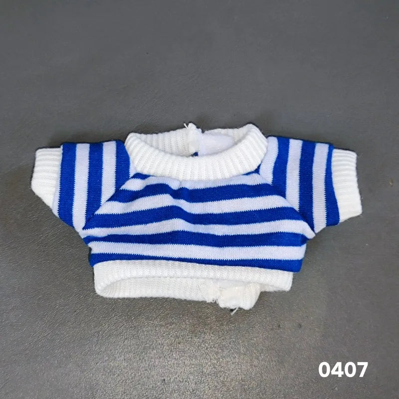 17cm Cute Mini Plush Doll'S Clothes Outfit Accessories For Korea Kpop Exo Labubu Idol Dolls Denim overalls Clothing DIY Kid Gif