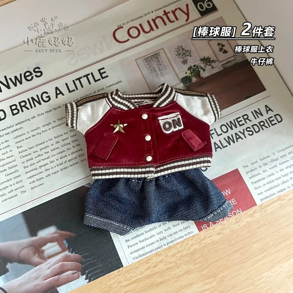 15/17cm Cute Mini Plush Doll'S Clothes Outfit Accessories For Korea Kpop Exo Labubu Idol Dolls Skirt Hat Clothing DIY Kids Gift