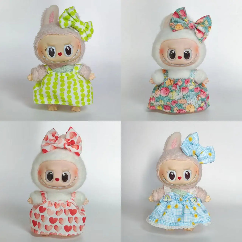 17cm Cute Mini Plush Doll'S Clothes Outfit Accessories For Korea Kpop Exo Labubu Idol Dolls Skirt Hat Clothing DIY Kids Gift
