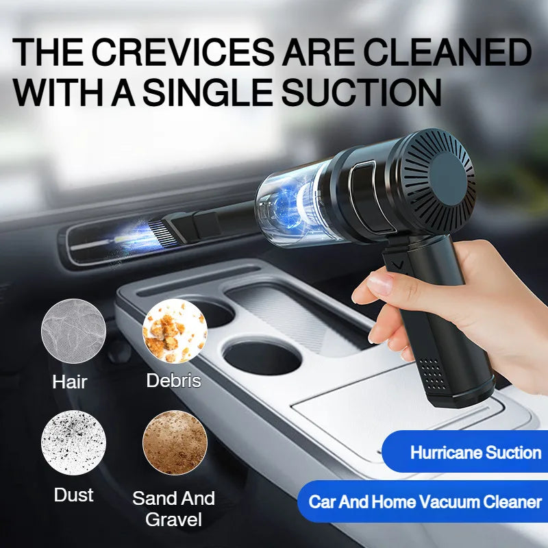 Wireless Rechargeable Car Vacuum Cleaner, Home & Car Dual Use Handheld Portable, High Power Strong Suction，Easy Clean for
