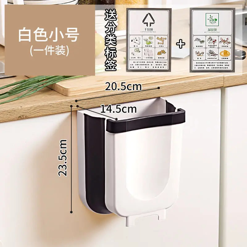 Kitchen Car Trash Can, Folding Garbage Bin, Waste Bin, Dustbin, Rubbish Bin, Recycle Bin for Kitchen