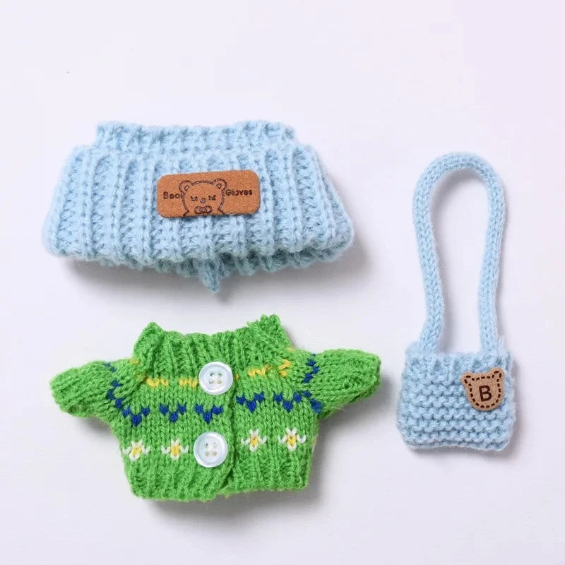 17cm Cute Mini Plush Doll'S Clothes Outfit Accessories For Korea Kpop Exo Labubu Idol Dolls Sweater Clothing DIY Kids Girl Gift